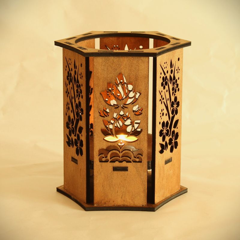 Porta Vela Hexagonal de Mesa