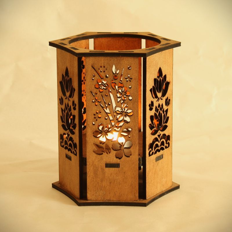 Porta Vela Hexagonal de Mesa