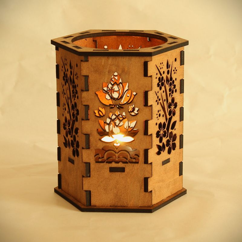 Porta Vela Hexagonal de Mesa