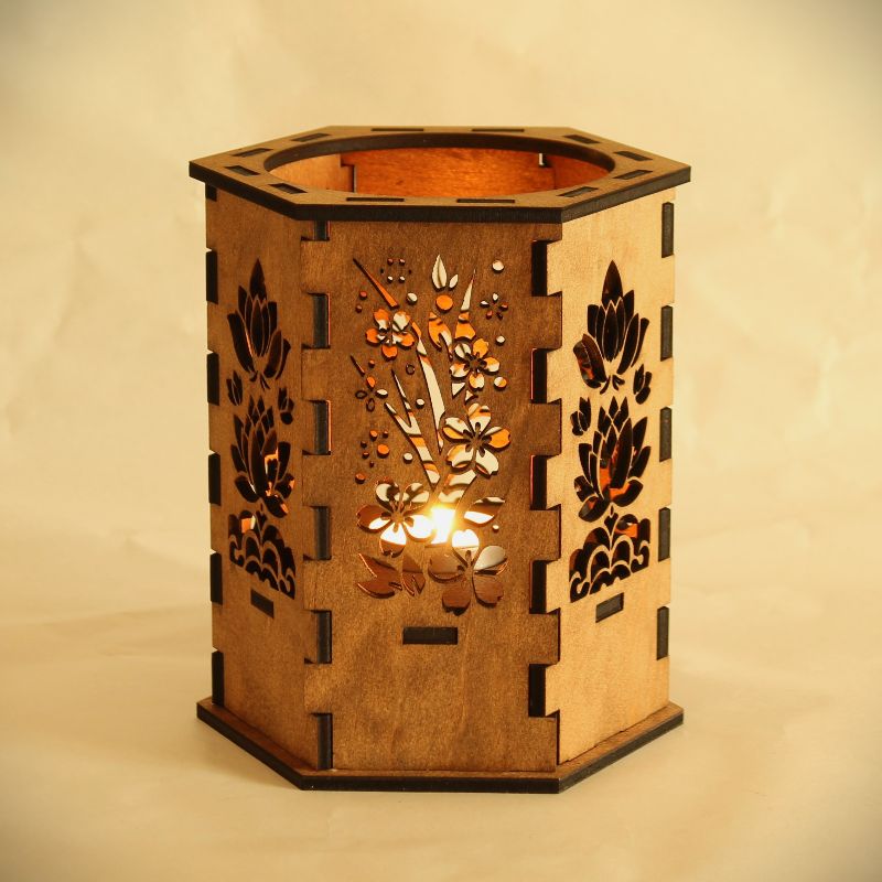 Porta Vela Hexagonal de Mesa