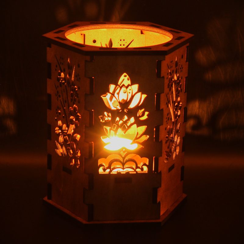 Porta Vela Hexagonal de Mesa
