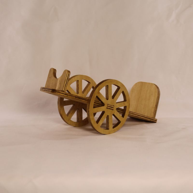 Carreta porta vino de madera