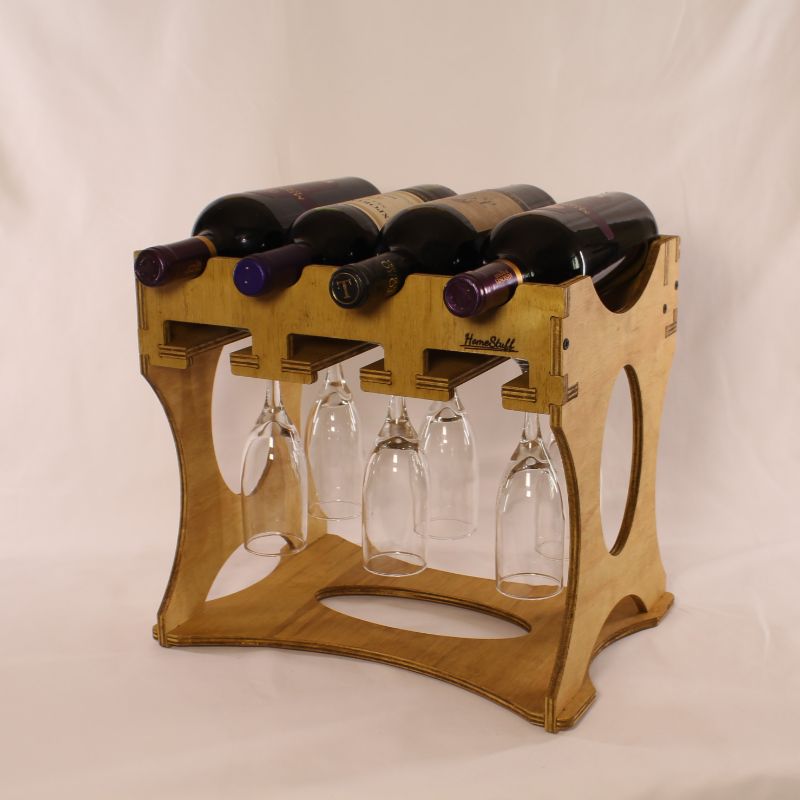 Cava O| Cava de madera para 4 vinos y 6 copas